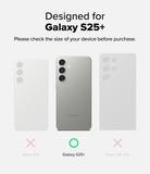 Galaxy S25 Plus Case | Fusion Bold - Comparison of S25, S25+, and S25 Ultra phones with a green checkmark for the S25+ model.