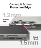 Galaxy S25 Plus Case | Fusion - Clear phone case showing 1.2mm camera lips and 1.5mm raised screen bezel for protection.