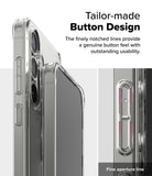 Galaxy S25 Plus Case | Fusion - Close-up of clear phone case buttons with notched lines for tactile feedback.