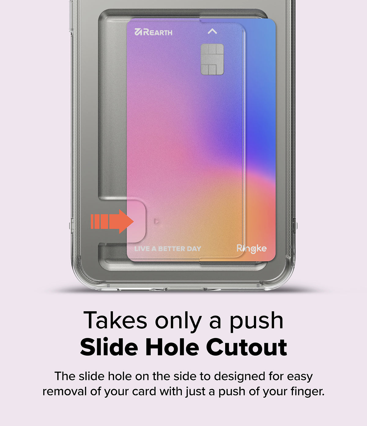 Galaxy S25 Plus Case | Fusion Card - Clear phone case with a gradient card slot and a side cutout for easy card removal.