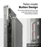 Galaxy S25 Plus Case | Fusion Design - Close-up of a clear phone case highlighting the notched, tactile button design.
