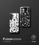 Galaxy S25 Plus Case | Fusion Design - Two phone cases featuring a stylized black and white map of Seoul landmarks.