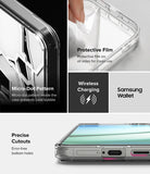 Galaxy S25 Plus Case | Fusion Design - Clear phone case features, micro-dot pattern, protective film, and precise port cutouts.