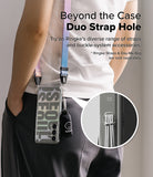 Galaxy S25 Plus Case | Fusion Design - Person wearing a phone case with a colorful strap and a small bag attached.
