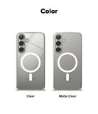 Galaxy S25 Plus Case | Fusion Magnetic Matte - Comparison of Clear and Matte Clear magnetic phone cases for Galaxy S25.
