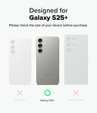 [Bundle] Galaxy S25 Plus | Silicone Magnetic - Size comparison chart showing Galaxy S25, S25+, and S25 Ultra with a checkmark for the S25+.