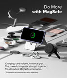 Galaxy S25 Plus Case | Silicone Magnetic - Lavender phone case on a magnetic stand surrounded by MagSafe accessories.