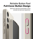 Galaxy S25 Plus Case | Silicone Magnetic - Close-up of phone case buttons with highlighted, responsive covers.