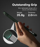 Bundle 15% Galaxy S26 FE Case + Screen / Camera Protectors | Onyx all-groups - A hand holds a dark green textured phone case against a dark gray background, with promotional text reading 'Outstanding Grip' and a circular inset showing the textured grip detail.