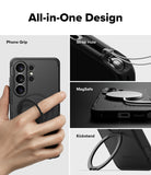 [Bundle] Galaxy S26 Ultra | Alles - Galaxy S26 Ultra | Alles - Features of a black phone case showing a grip, strap hole, MagSafe charger, and kickstand.