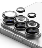 Galaxy S26 Ultra | Camera Lens Frame Glass - Protective black glass covers hovering above the smartphone camera lenses.