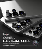 [Bundle] Galaxy S26 Ultra | Silicone Magnetic - Two silver smartphones with individual glass camera lens protectors.