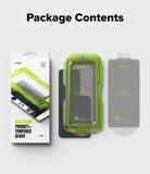 Galaxy S26 Ultra Screen Protector | Easy Slide Privacy Tempered Glass - Galaxy S26 Ultra Screen Protector - Packaging, green installation tray with privacy glass, and a spare screen protector.