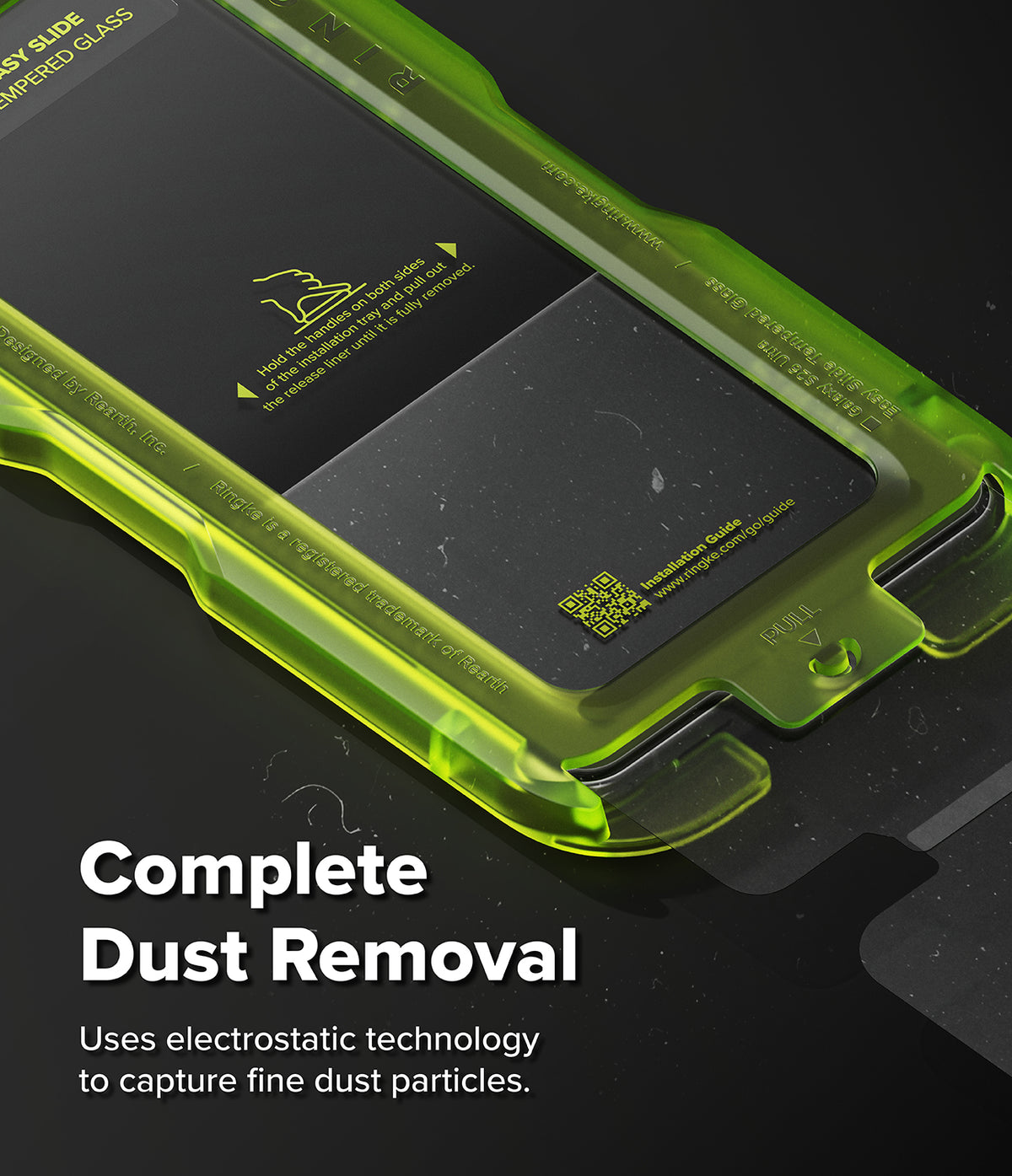 [Bundle] Galaxy S26 Ultra | Onyx α Magnetic - Neon green screen protector installation tray with dust removal film.