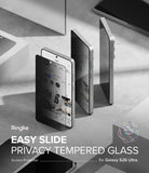 [Bundle] Galaxy S26 Ultra | Fusion Bold Magnetic - Bundle: Galaxy S26 Ultra | Fusion Bold Magnetic - Privacy screen protector being applied to a Galaxy S26 Ultra smartphone.
