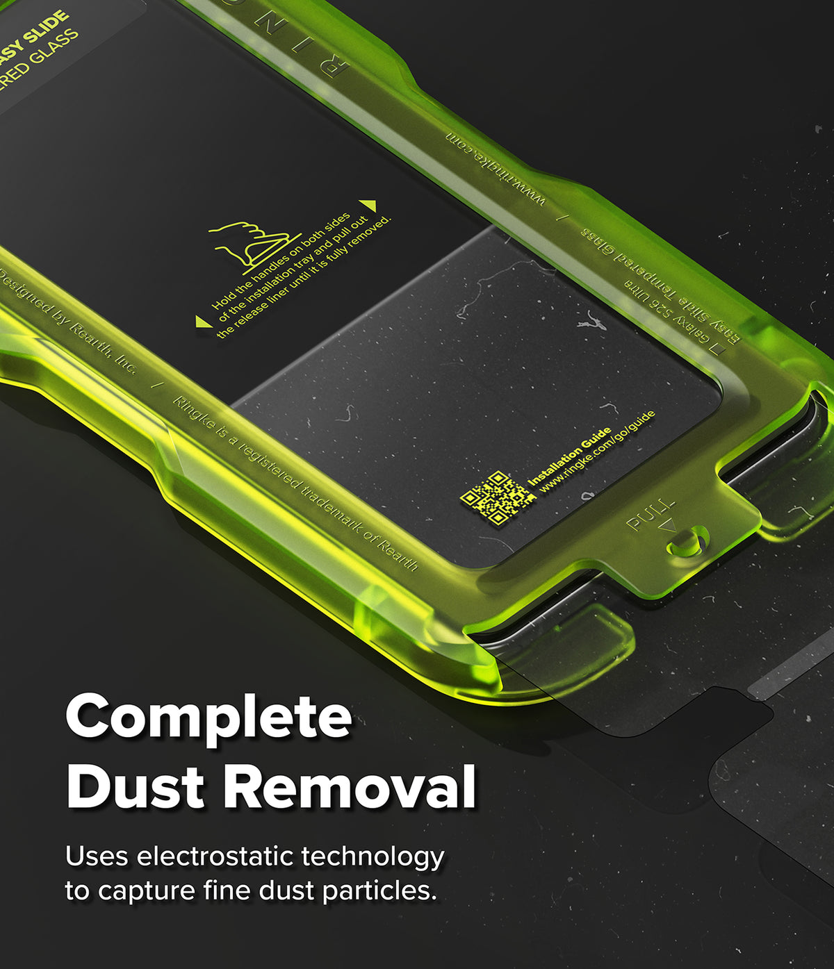 [Bundle] Galaxy S26 Ultra | Fusion Bold Magnetic - Bundle Galaxy S26 Ultra | Fusion Bold Magnetic - Neon green screen protector installation tray with dust removal film.