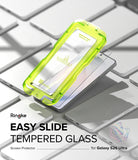 [Bundle] Galaxy S26 Ultra | Silicone Magnetic - Galaxy S26 Ultra | Silicone Magnetic - Neon green installation tray for applying a tempered glass screen protector.