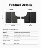 Galaxy S26 Ultra Cover | Folio Stand Wallet Magnetic - Technical diagram showing dimensions and features of the case.