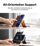Galaxy S26 Ultra Cover | Folio Stand Wallet Magnetic - Phone case propped in portrait and landscape modes on a desk.