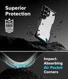 Galaxy S26 Ultra Case | Fusion-X - Phone case with military-grade protection and air-pocket corners on a rocky surface.
