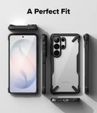 Galaxy S26 Ultra Case | Fusion-X - Exploded view of a black protective phone case showing front, back, and side profiles.