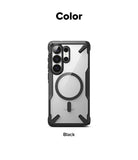 Galaxy S26 Ultra Case | Fusion-X Magnetic - Black rugged phone case with a clear back and integrated magnetic ring.