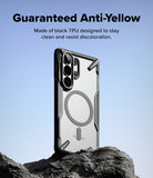 Galaxy S26 Ultra Case | Fusion-X Magnetic - Black TPU phone case with magnetic ring on a rock against a blue sky.
