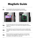 Galaxy S26 Ultra Case | Fusion Bold Magnetic - Infographic showing MagSafe compatibility, S Pen, and charging tips.