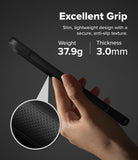 Galaxy S26 Ultra Case | Fusion Bold - Hand holding a slim black phone case with a textured anti-slip grip detail.