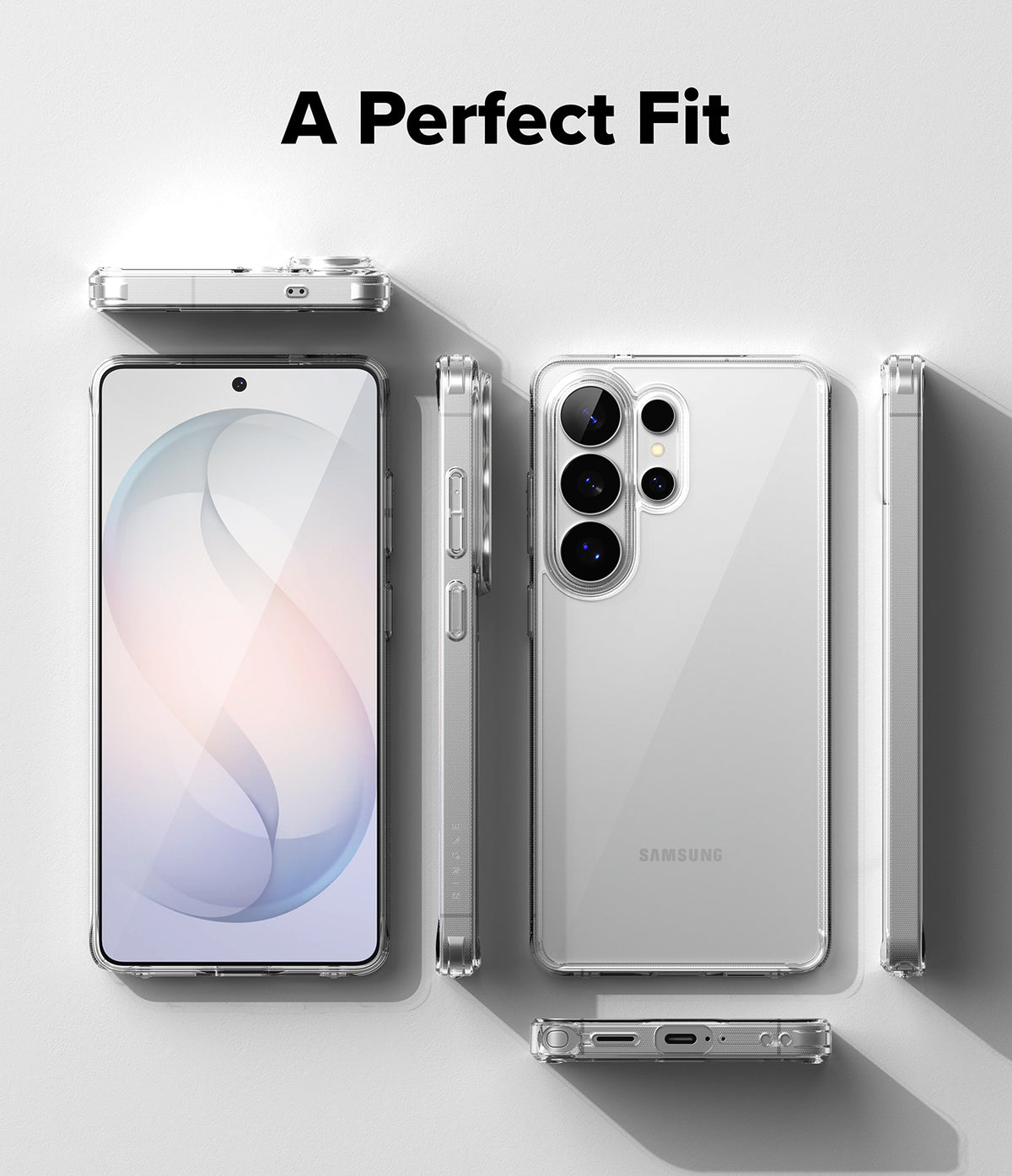 Galaxy S26 Ultra Case | Fusion - Clear protective case shown from multiple angles on a Galaxy S26 Ultra phone.