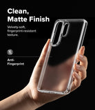 [Bundle] Galaxy S26 Ultra | Fusion - Hand holding a clear, matte-finish Galaxy S26 Ultra phone case against a black background.