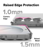 Galaxy S26 Ultra Case | Fusion Matte - Close-up showing 1.0mm raised camera edge and 1.5mm raised screen bezel protection.