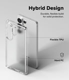 Galaxy S26 Ultra Case | Fusion Matte - Clear phone case with flexible TPU edges and hard PC back shown next to a phone.