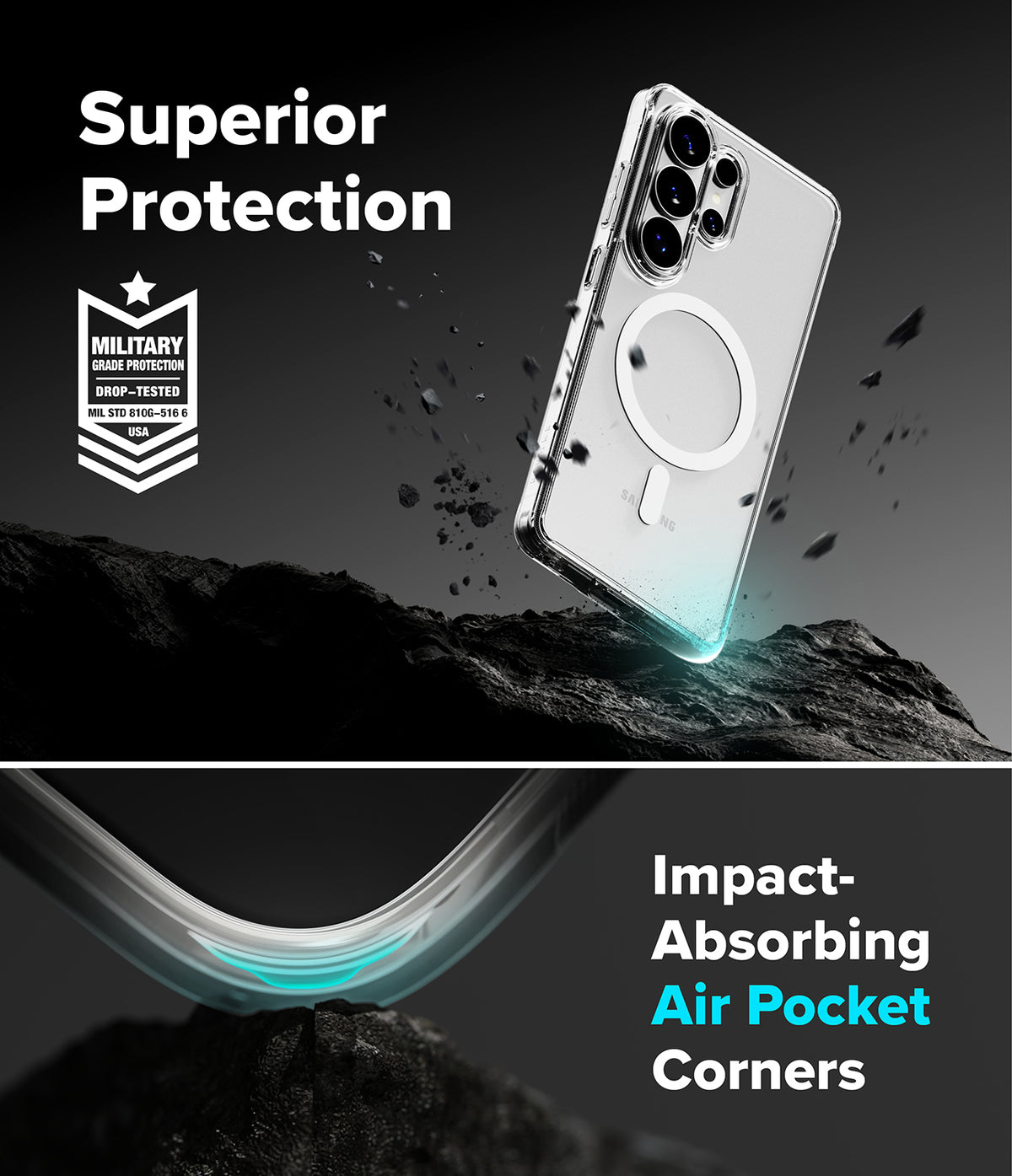 Galaxy S26 Ultra Case | Fusion Magnetic - Clear magnetic phone case with air pocket corners and military-grade protection.