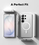 Galaxy S26 Ultra Case | Fusion Magnetic - Clear phone case with magnetic ring shown from front, back, and side angles.