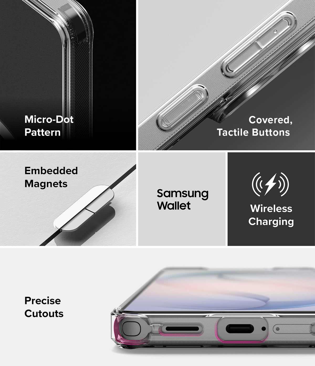 Galaxy S26 Ultra Case | Fusion Magnetic Matte - Features micro-dot pattern, tactile buttons, magnets, and precise cutouts.