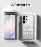 Galaxy S26 Ultra Case | Fusion Design Magnetic - Clear phone case views showing magnetic ring and precise cutouts.