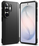 Galaxy S26 Ultra Case | Onyx α - Matte black protective phone case shown from back and front views on a white background.