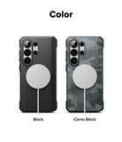 Galaxy S26 Ultra Case | Onyx α Magnetic - Two phone cases in solid black and camo black with magnetic charging rings.