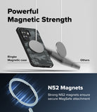 [Bundle] Galaxy S26 Ultra | Onyx α Magnetic - Camo phone case held by strong magnet compared to a falling phone.