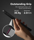 [Bundle] Galaxy S26 Ultra | Onyx - Hand holding a slim, textured black phone case with 36.9g weight and 2.0mm thickness specs.
