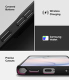 Galaxy S26 Ultra Case | Onyx - Close-ups showing textured covered buttons, wireless charging, Samsung Wallet, and precise port cutouts.