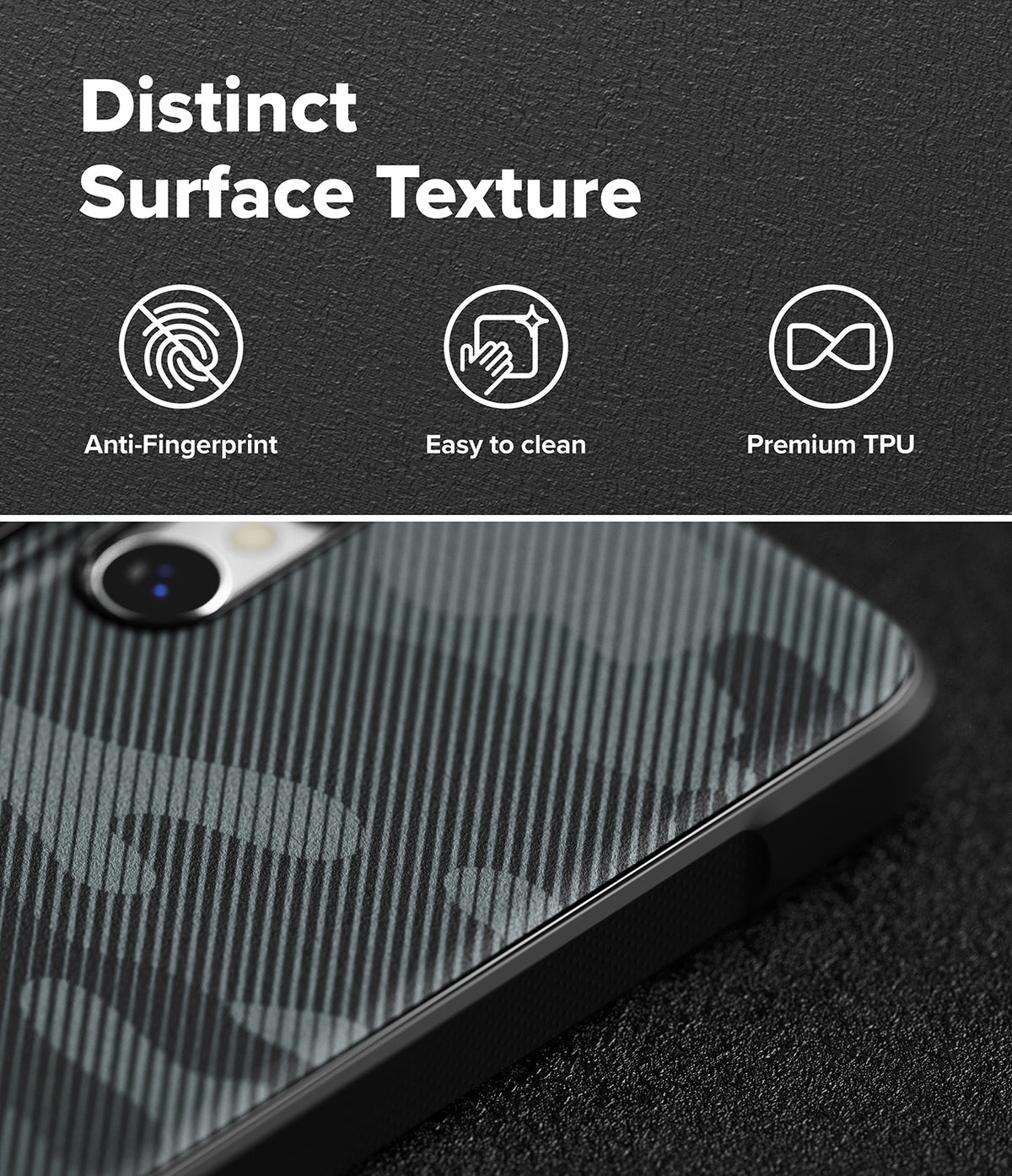 [Bundle] Galaxy S26 Ultra | Onyx Magnetic - Textured phone case with icons for anti-fingerprint, easy cleaning, and TPU material.