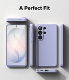 Galaxy S26 Ultra Case | Silicone Magnetic - Lavender silicone phone case shown from front, back, and side angles.