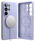 Galaxy S26 Ultra Case | Silicone Magnetic - Lavender silicone phone case with magnetic charger and suede interior.