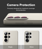 Galaxy S26 Ultra Case | Silicone Magnetic - Comparison showing Ringke case camera coverage versus a damaged competitor.