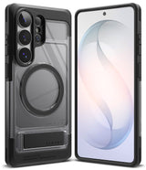 Galaxy S26 Ultra Case | UX Magnetic - Black protective case with magnetic ring and kickstand on a Galaxy S26 Ultra.