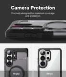 Galaxy S26 Ultra Case | UX Magnetic - Close-up of phone case camera protection comparing Ringke's raised bezel to a standard case.