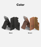 Galaxy S26 Cover | Folio Stand Wallet Magnetic - Black and brown magnetic folio wallet cases with stands for Galaxy S26.