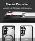 Galaxy S26 Case | Fusion-X Magnetic - Comparison showing the phone case's raised camera bezel versus a standard case.